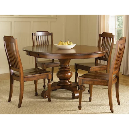 5-Piece Round Pedestal Table & Chair Set